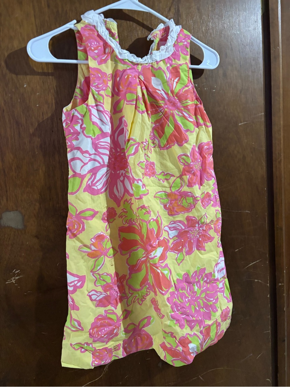 Lilly Pulitzer Yellow Dress with Pink Floral Print